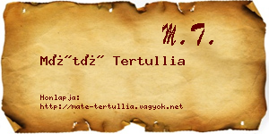 Máté Tertullia névjegykártya